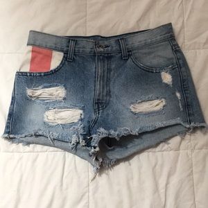VANS high wasted distressed denim shorts!